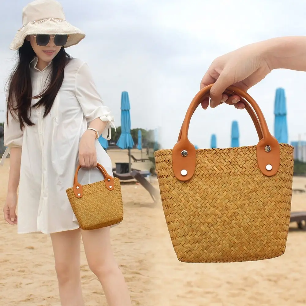 Bolso tote ratán tejido a mano verano, gran capacidad - imagen 3