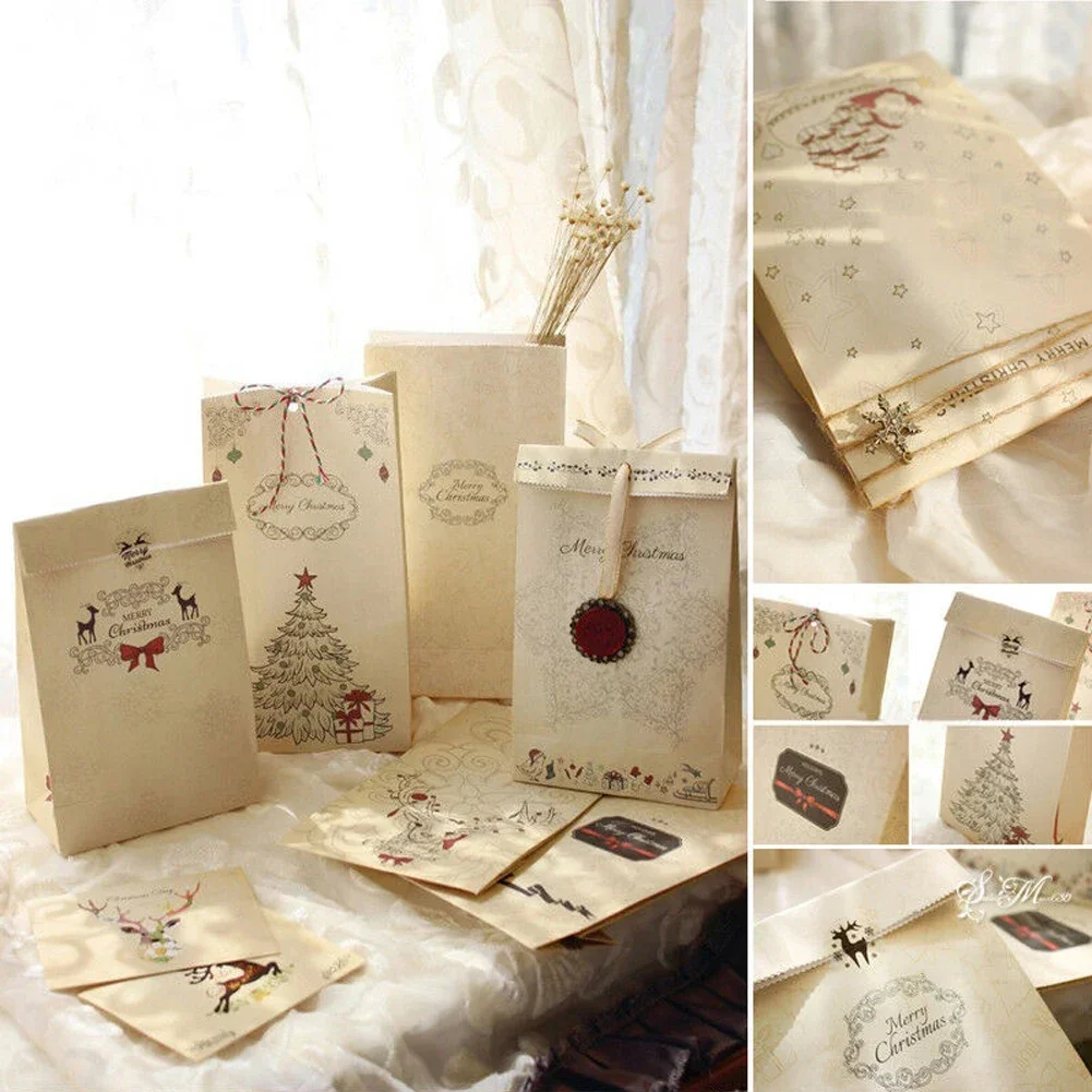 Variedad de bolsas kraft vintage