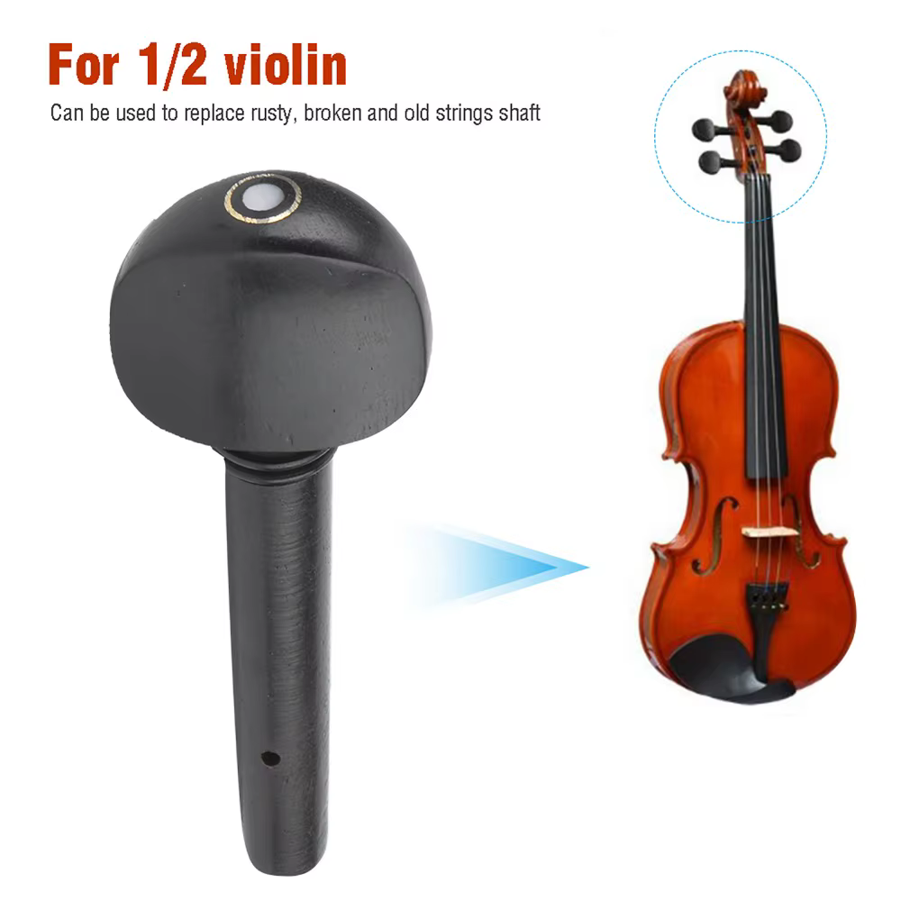 Barbillón de Violín de Ébano Negro – Repuesto 1/2, 1/4, 1/8