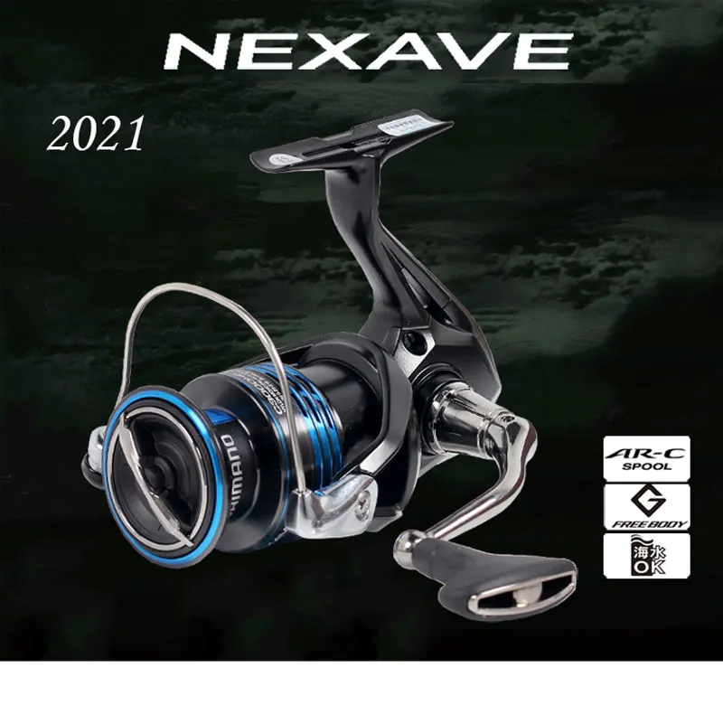 Shimano Nexave vista lateral con el carrete inclinado