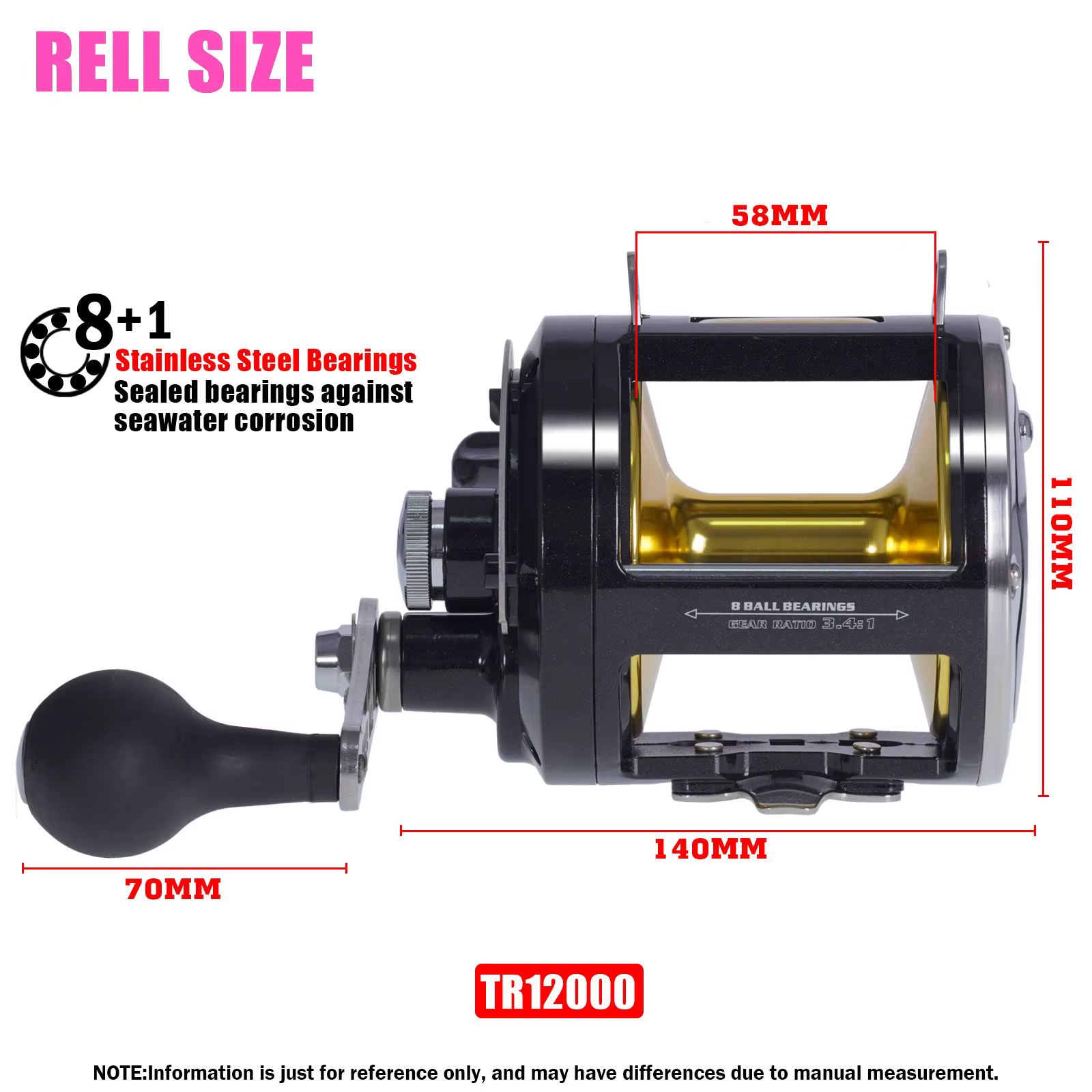 Carrete Jigging Tambor TR12000 – Arrastre de gran capacidad - imagen 4