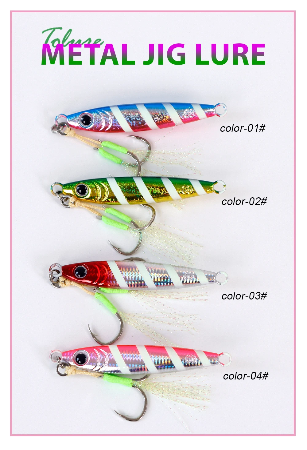 Señuelo TOLU 40/60/80g para jigging en mar