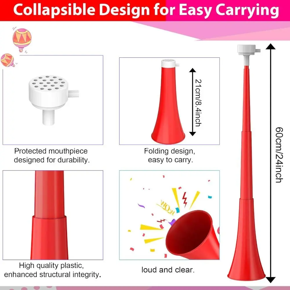 Vuvuzela plegable multicolor lista para usar