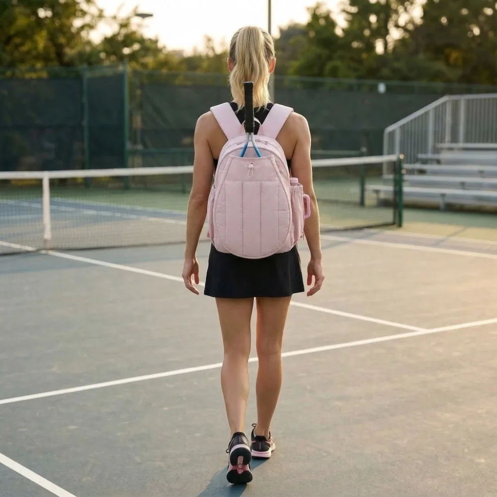 Mochila tenis impermeable gran capacidad con funda ajustable