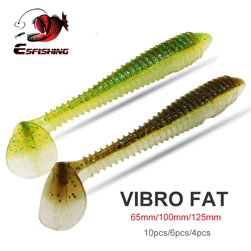 ESFISHING Vibro Fat señuelo silicona artificial lucio 65-125mm