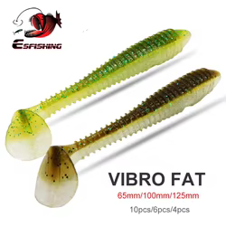 ESFISHING Vibro Fat señuelo silicona artificial lucio 65-125mm