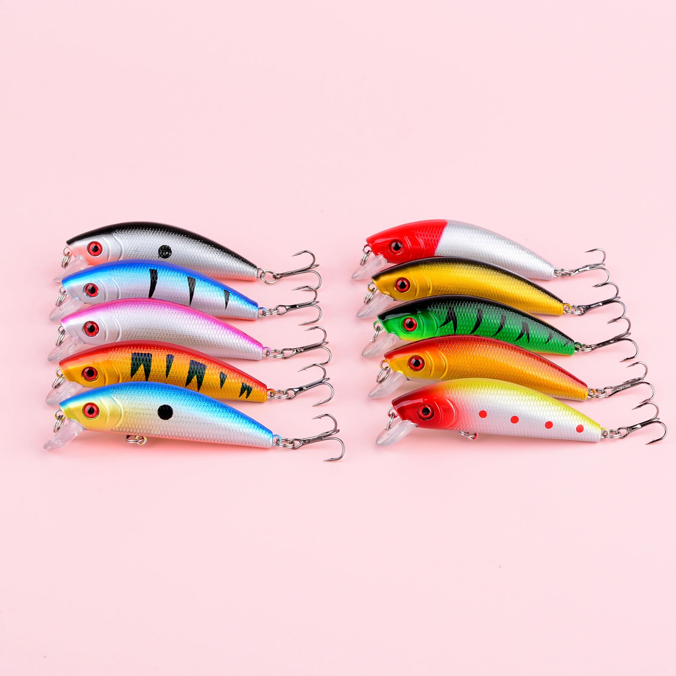 Wobler Minnow duro con ojos 3D – señuelo tipo Crankbait - imagen 3