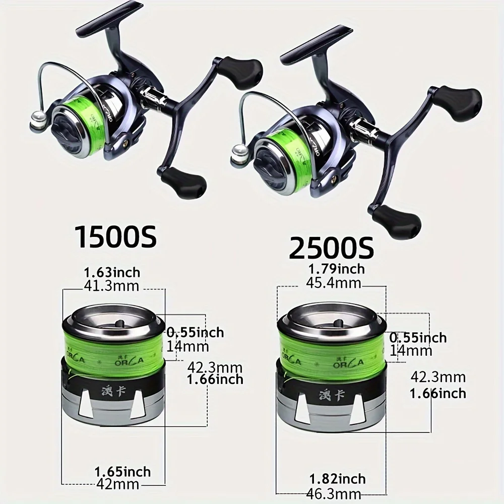 Carrete de pesca Fishingfans con mango intercambiable y relación 5.2:1