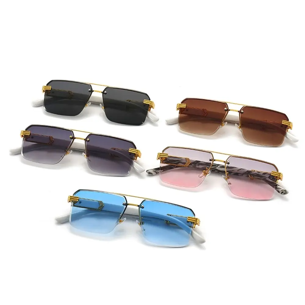 Gafas de sol pesca lujo sin montura cuadradas unisex degradado UV400