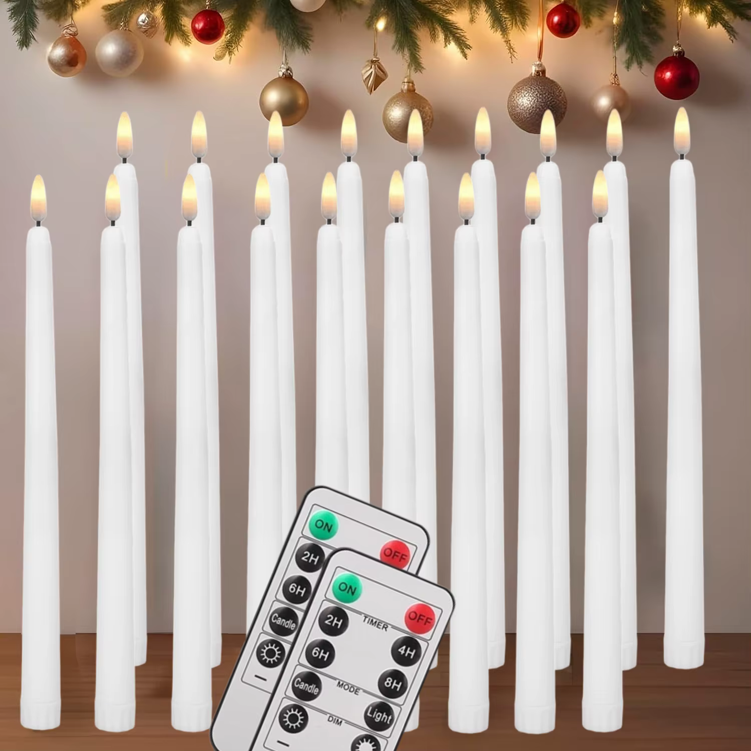 Vela LED electrónica con control remoto – Efecto parpadeante marfil - imagen 5