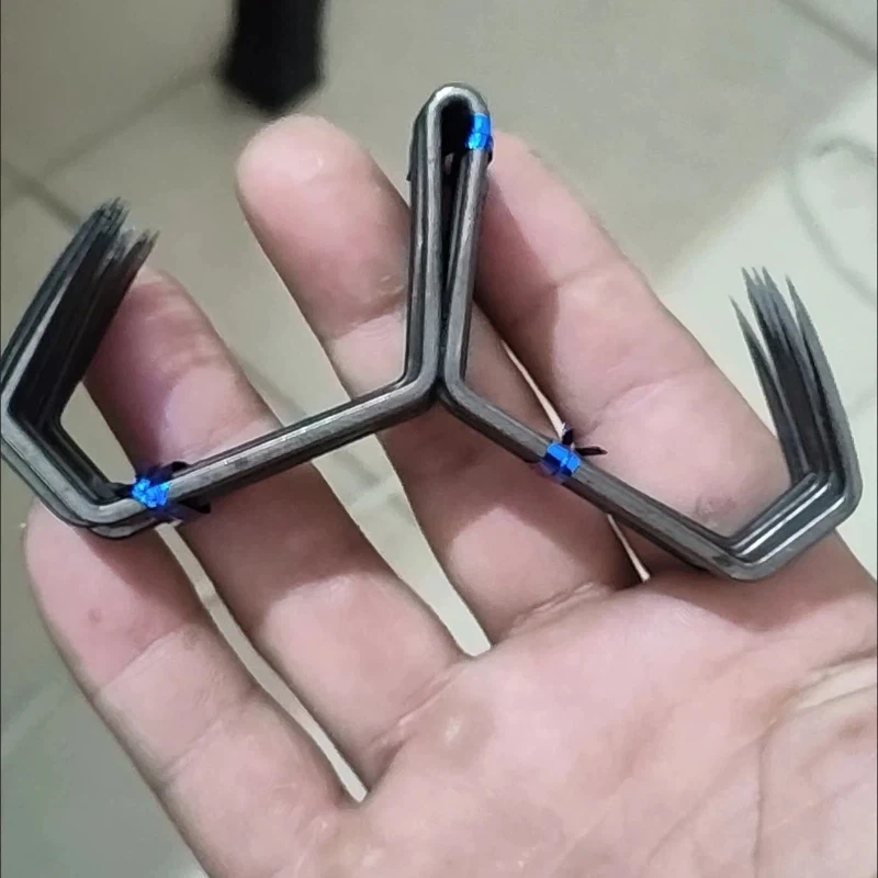 Anzuelos sin púas triprisma mariposa acero carbono doble anclaje - imagen 2