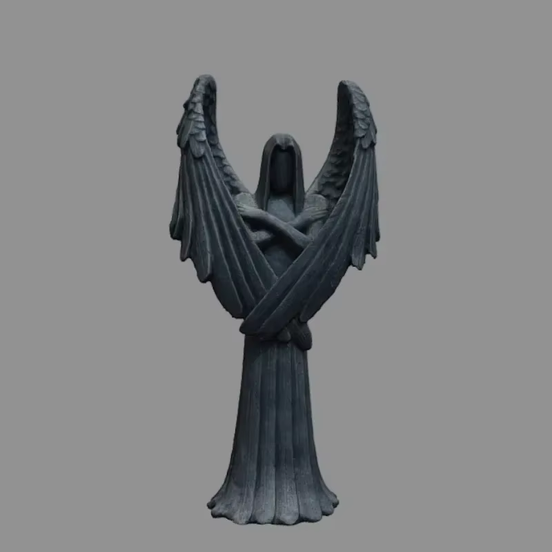Escultura de resina Cthulhu sin rostro – Ángel caído estilo oscuro para hogar - imagen 2