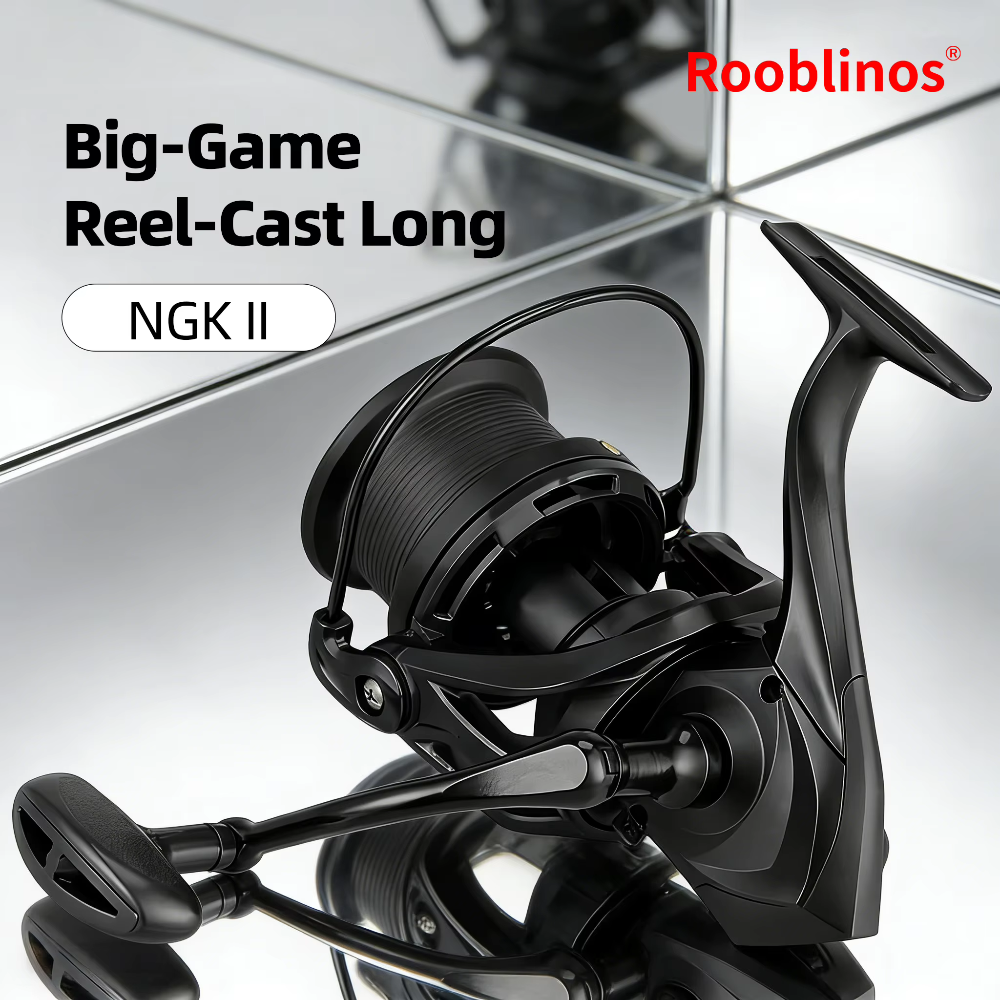 Carrete de surfcasting Rooblinos Black – Gran capacidad para mar