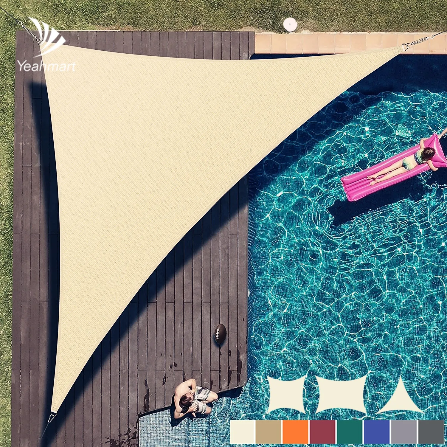 Toldo vela triangular resistente impermeable UV 98% para patio y pesca