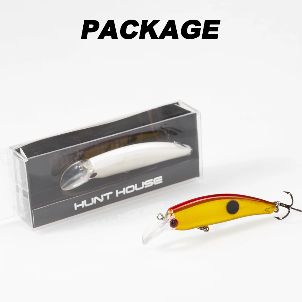Hunthouse Mini Slow Sinking Minnow Wobbler para lubina en mar - imagen 5