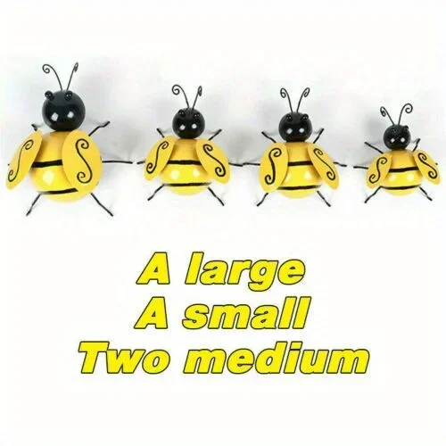 Imagen del empaque y presentación del set de abejas decorativas