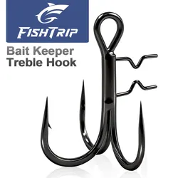 Anzuelos triples FishTrip de carbono para vinilo con púas afiladas