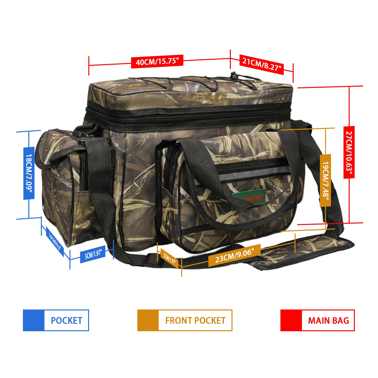 SeaKnight SK003 Bolsa de pesca impermeable grande nylon multifunción