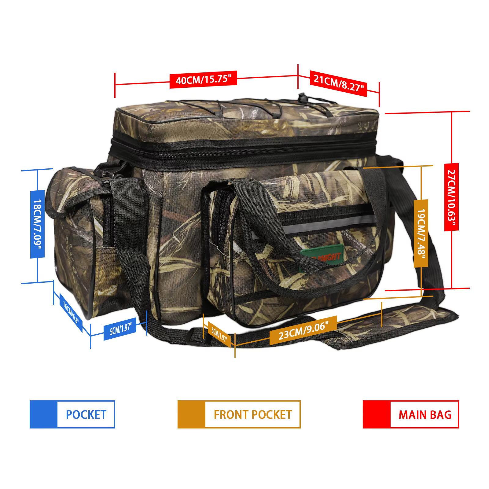SeaKnight SK003 Bolsa de pesca impermeable grande nylon multifunción