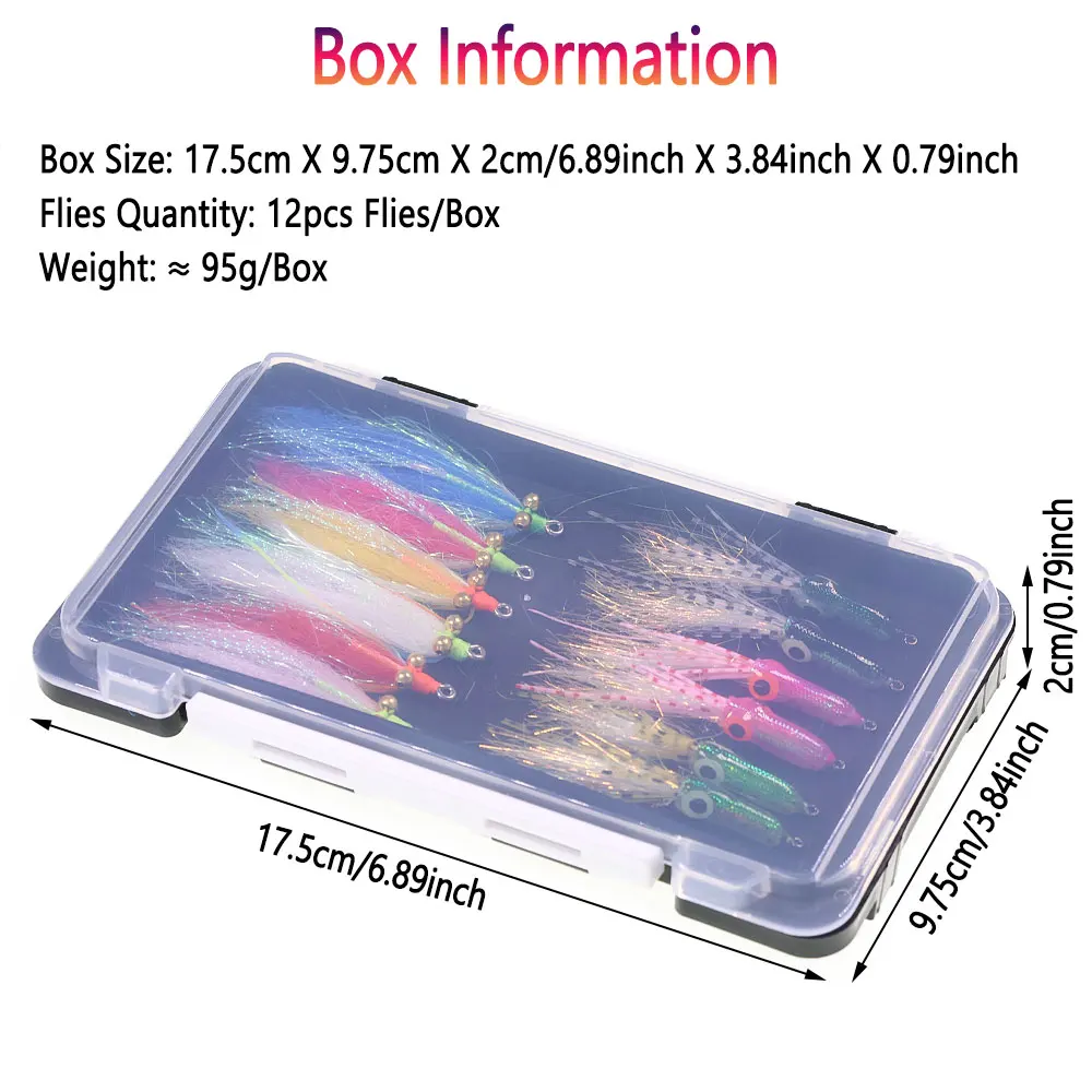 Caja con 12 moscas