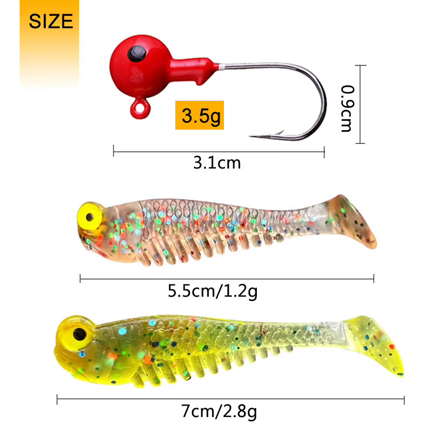 Cabezas plomadas jig head 7 cm y 5,5 cm para vinilos - imagen 5