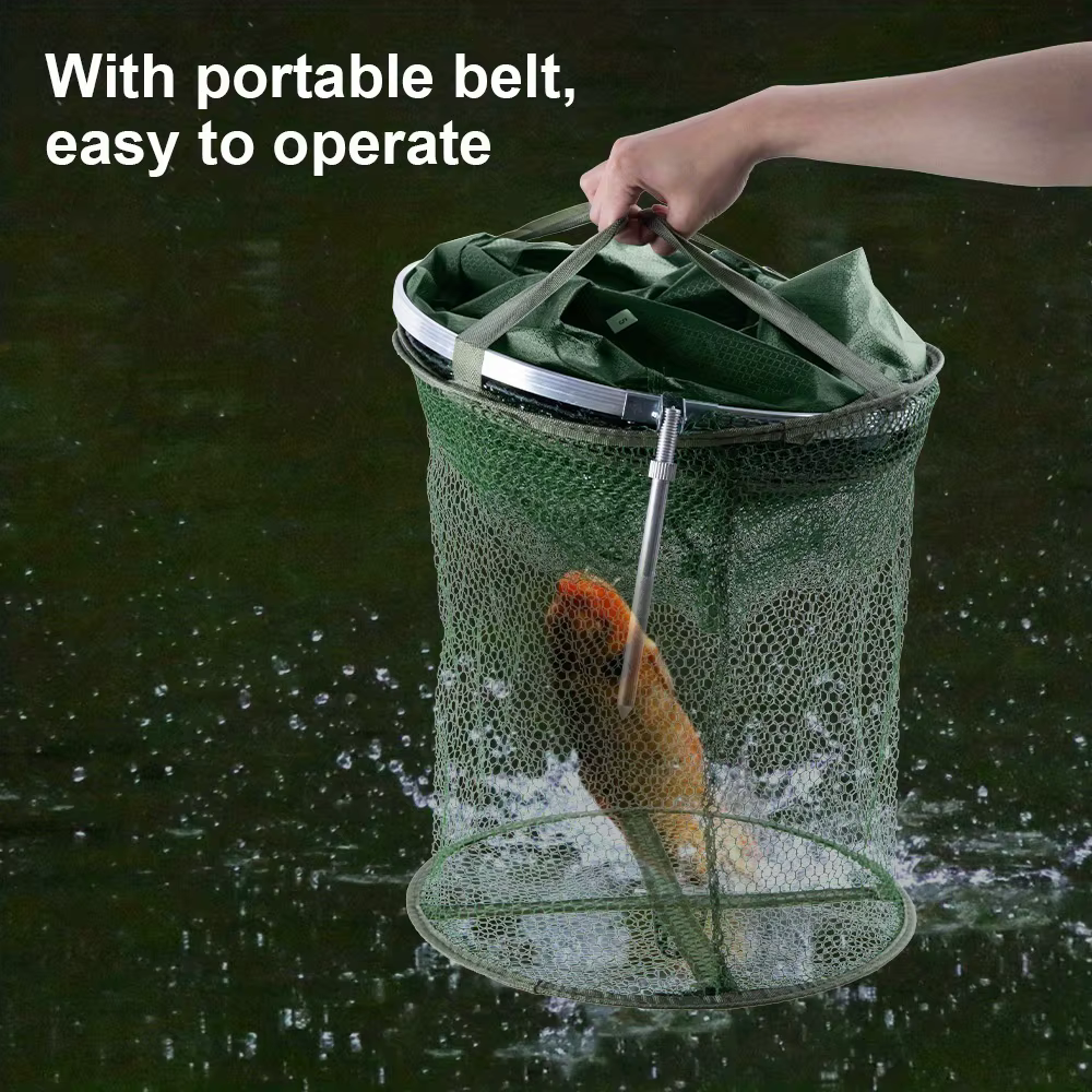 Goture Cesta de pesca plegable – Aro aluminio boca reforzada - imagen 4