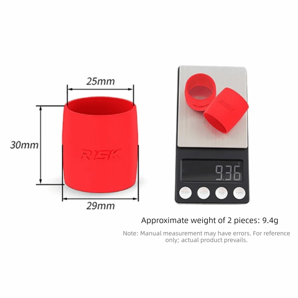 Abrazadera elástica de silicona para manillar de bicicleta negra-roja - imagen 4