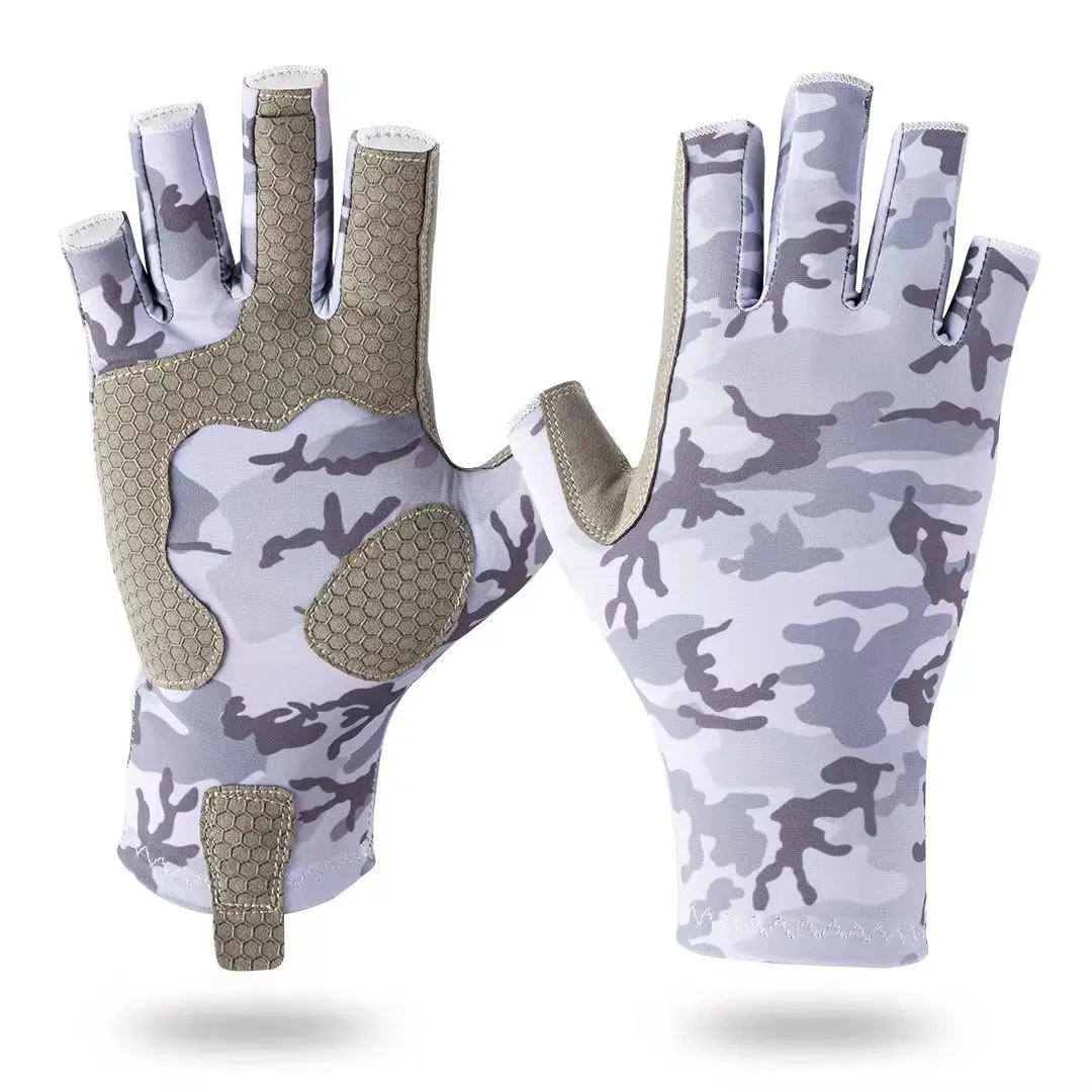 Guantes de pesca medio dedo antideslizantes – Protección UV UPF50