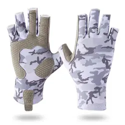 Guantes de pesca medio dedo antideslizantes – Protección UV UPF50