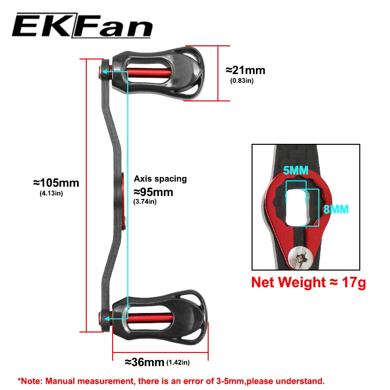 Mango Carbono Ekfan para Carrete Casting – Compatible Daiwa Shimano - imagen 5