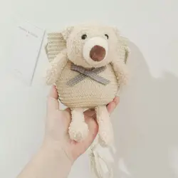 Bolso bandolera infantil de paja con monedero para verano