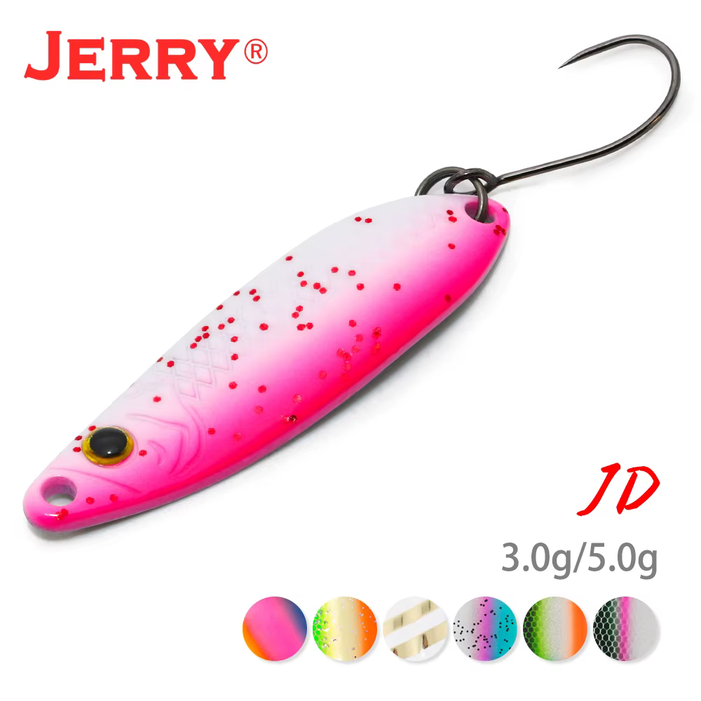 Jerry JD Area Cuchara de laton para trucha con anzuelo simple - imagen 2
