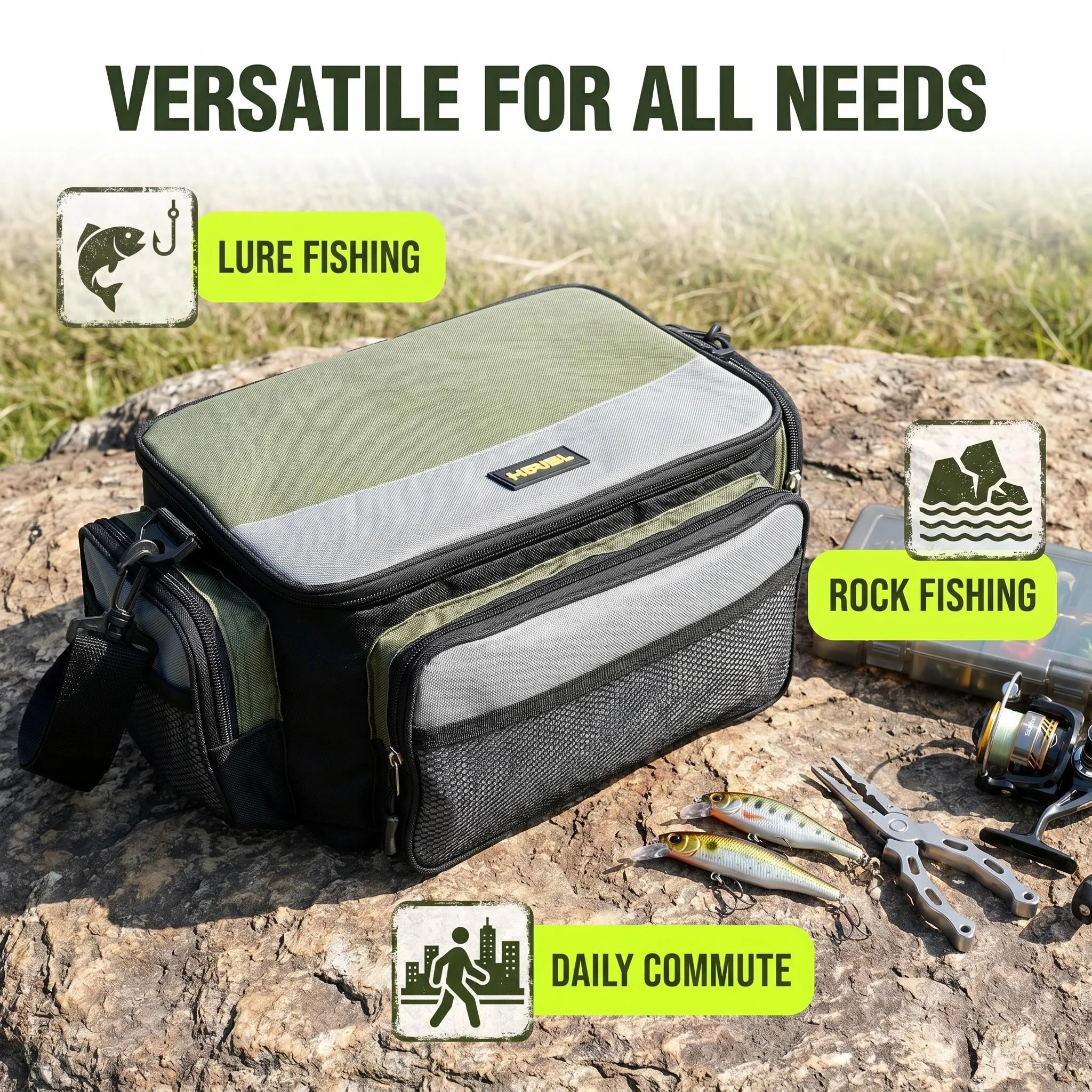 Bolsa de pesca Hirisi Oxford multifuncional gran capacidad para carretes - imagen 5
