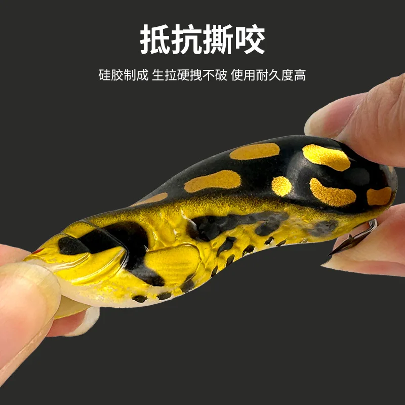 Señuelo flotante de superficie biónico rana de vinilo con ojo - imagen 5