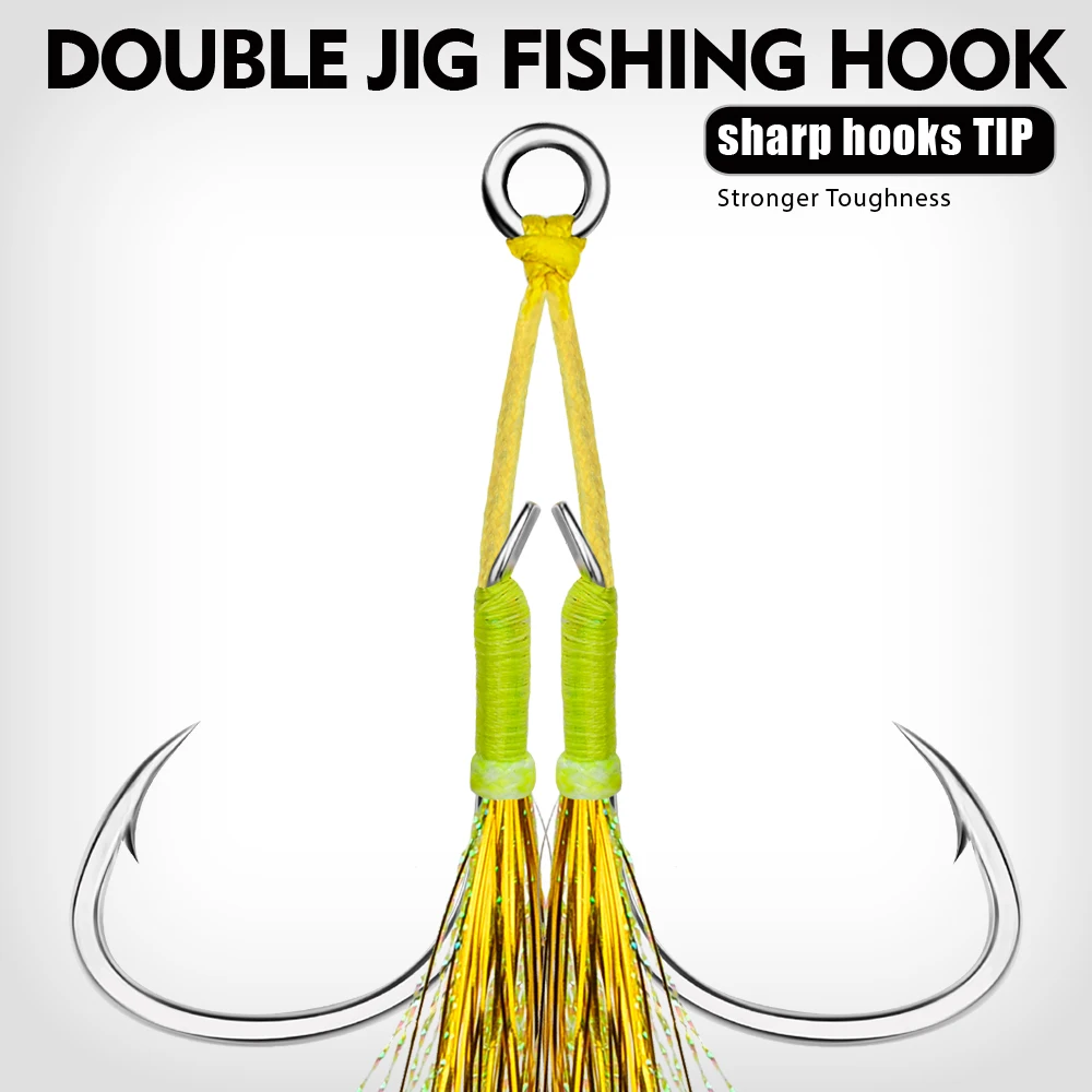 Anzuelos de asistencia y plumaje para jigging