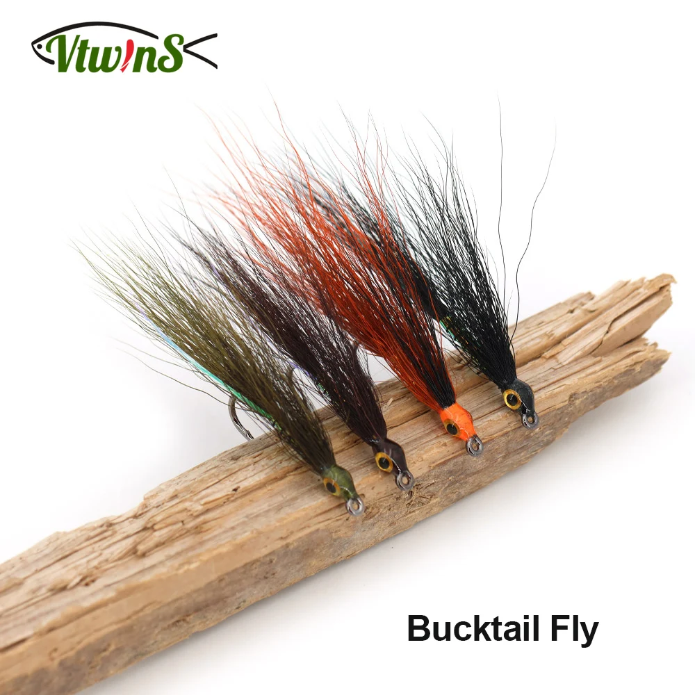 Mosca de pesca con ojo 3D epoxi y acabado bucktail