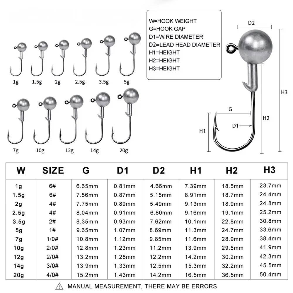 Anzuelos Jig Head 1-20g para señuelo vinilo - imagen 4
