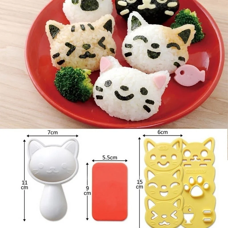 Molde Silicona para Bolas de Arroz Gato y Conejo – Kit Sushi Creativo - imagen 3