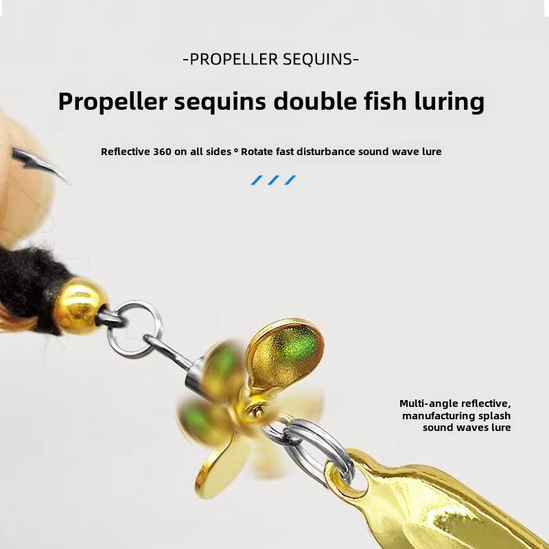 Señuelo de mosca Spinner con lentejuelas para lubina y perca sol - imagen 3