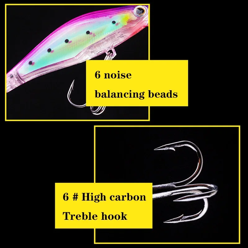 Wobbler hundido pececillo para lubina y carpa — cebo crankbait - imagen 3