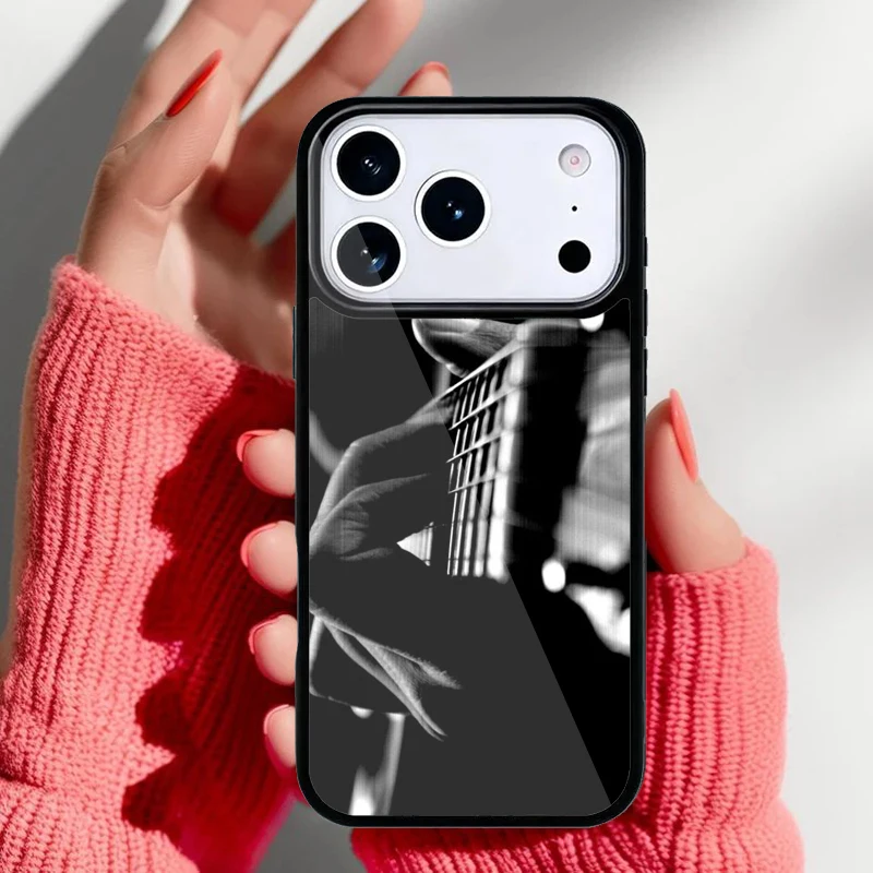 Funda vintage de guitarras para iPhone vista frontal