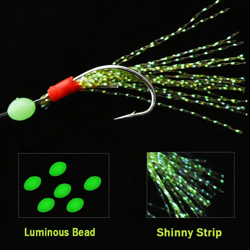 Anzuelos Sabiki brillantes Mrlurion para caballa de mar con plumas - imagen 2