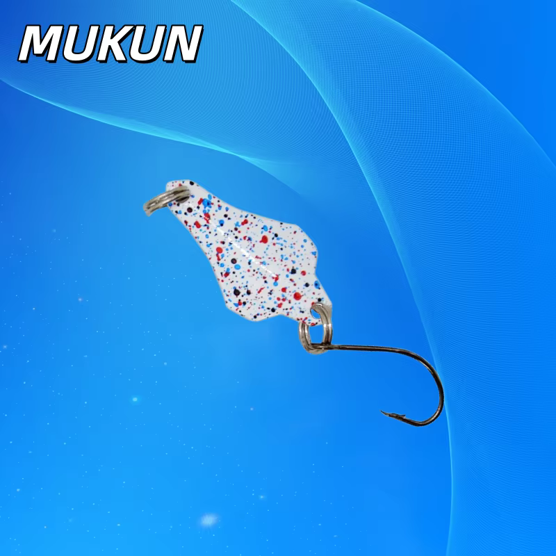 Cucharilla de pesca mini metálica con anzuelo simple para trucha - imagen 2