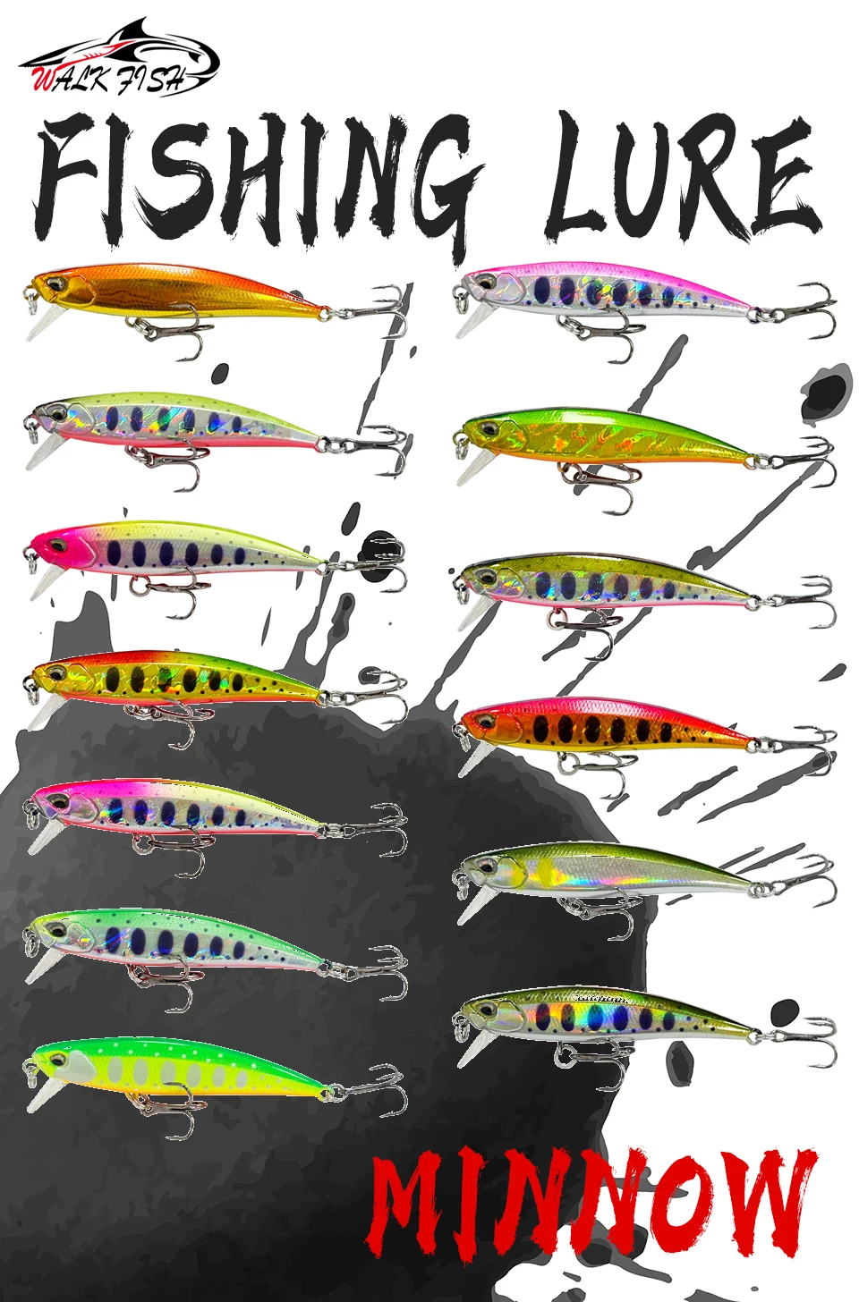Minnow hundido 70mm 11g en acción
