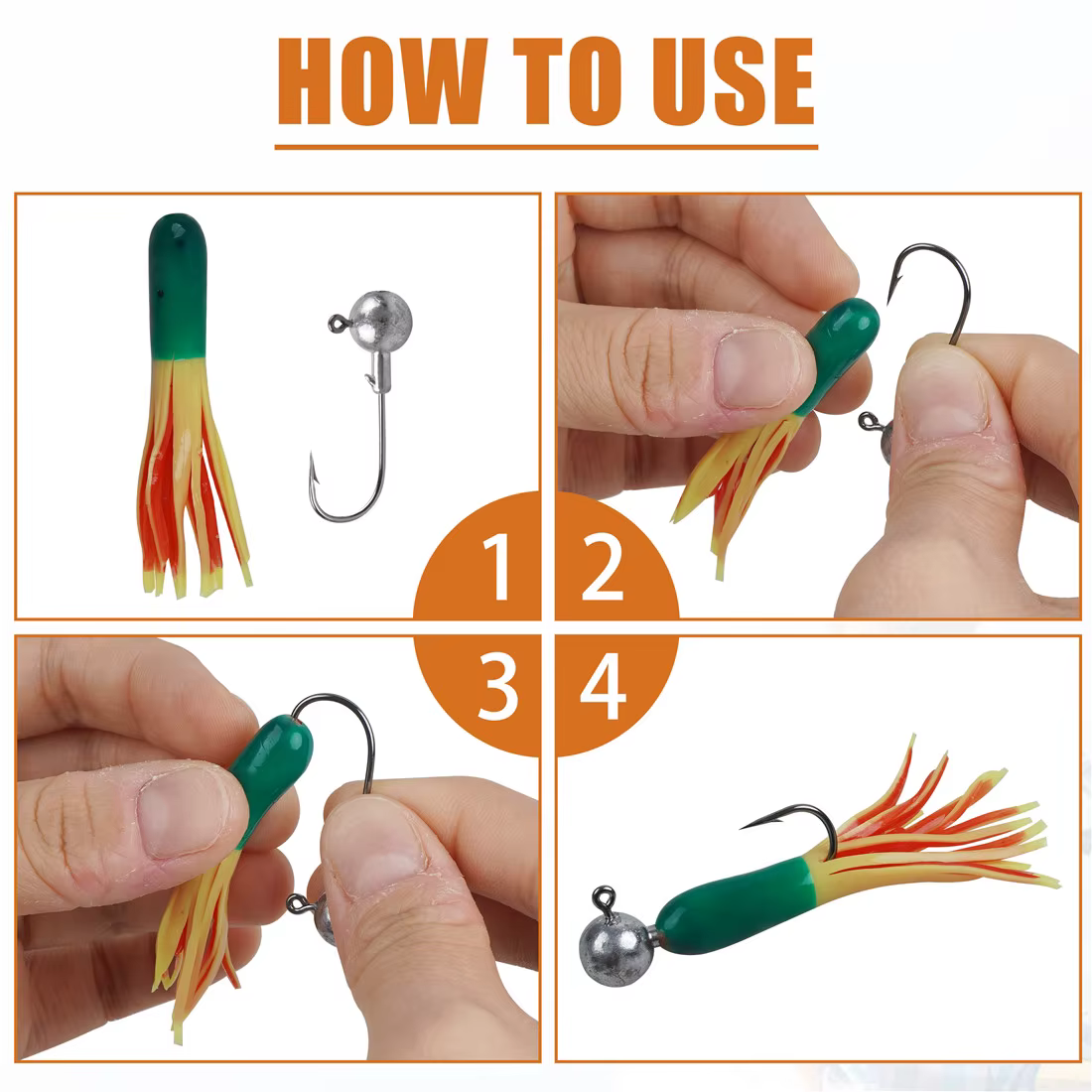 Tube Jig Heads 6cm – Faldilla blanda para lubina - imagen 3