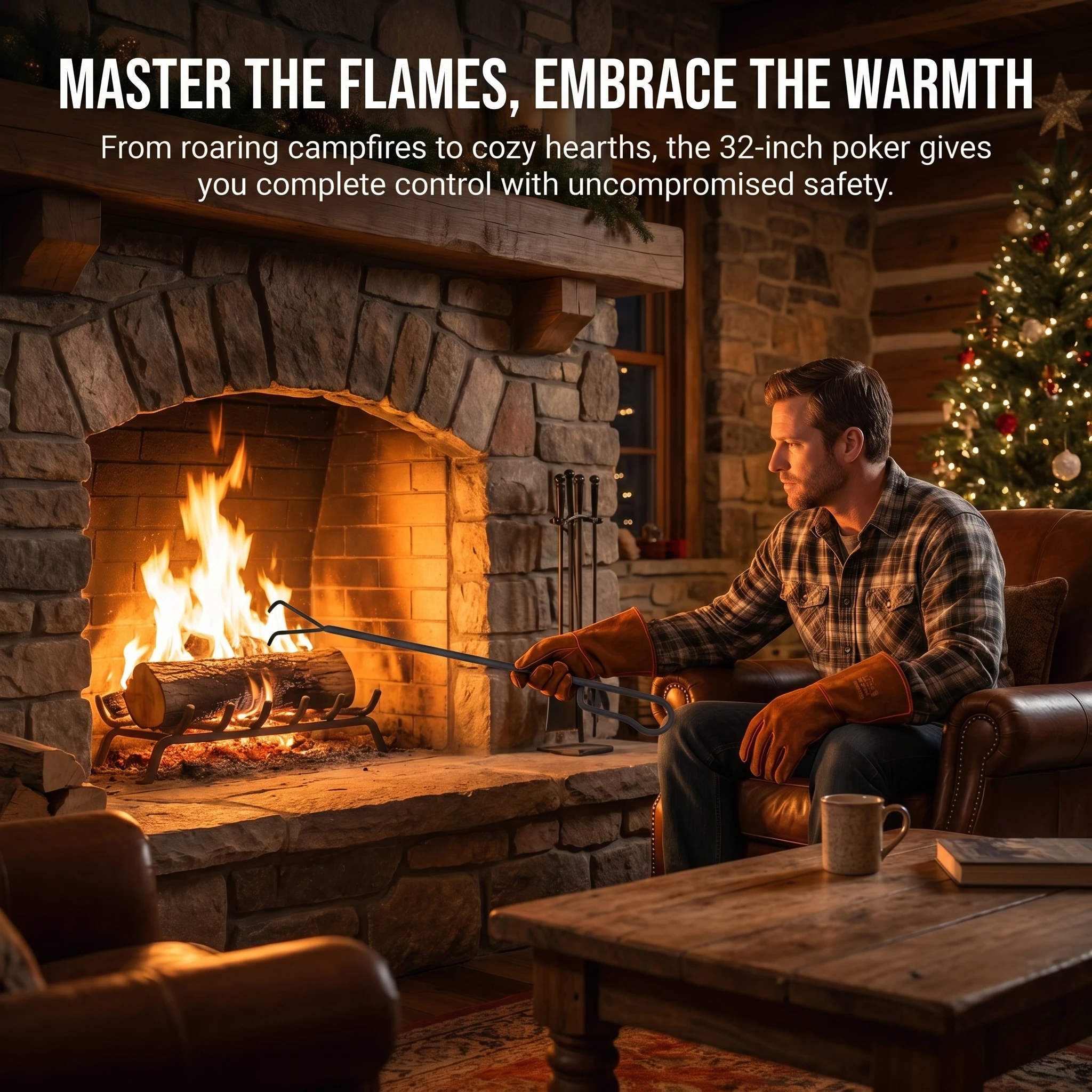Pinzas para leña Goture con gancho, útiles de chimenea, camping - imagen 5