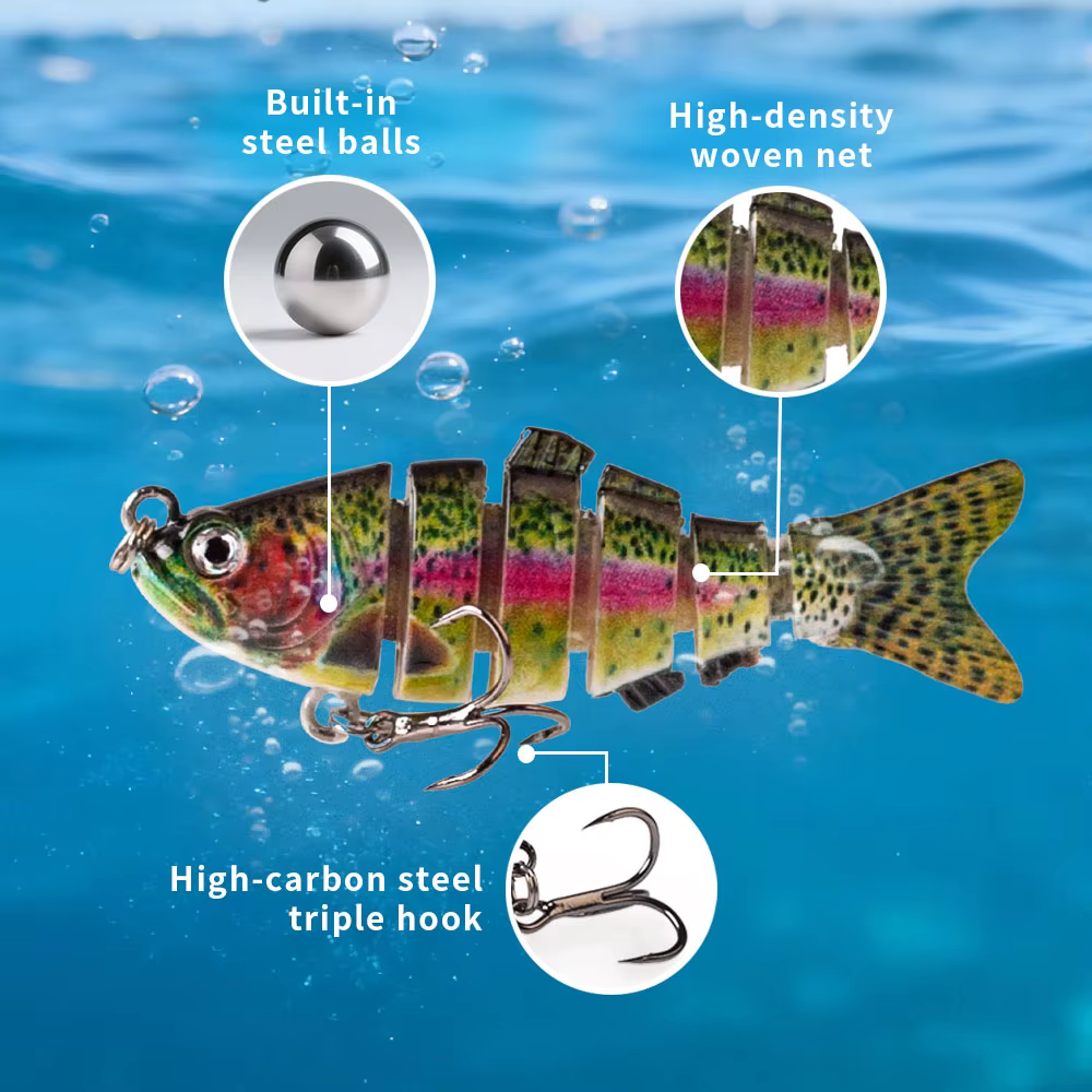 Hanlin Shad 7 cm – Señuelo articulado segmentado para lubina - imagen 4