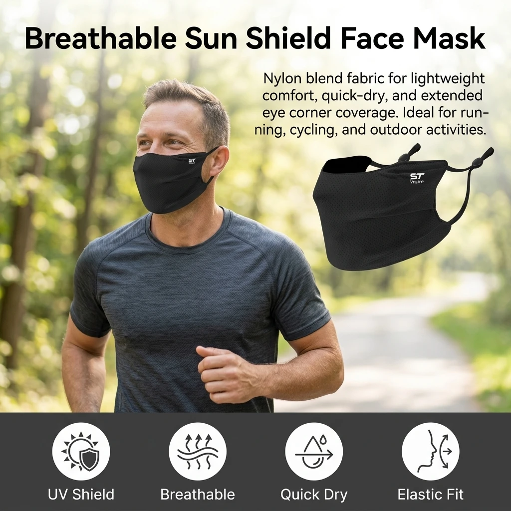Mascarilla deportiva de secado rápido y protección UV transpirable - imagen 5