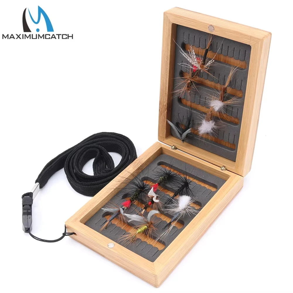 Maxcatch Caja de Moscas de Bambú doble cara magnética para pesca - imagen 4