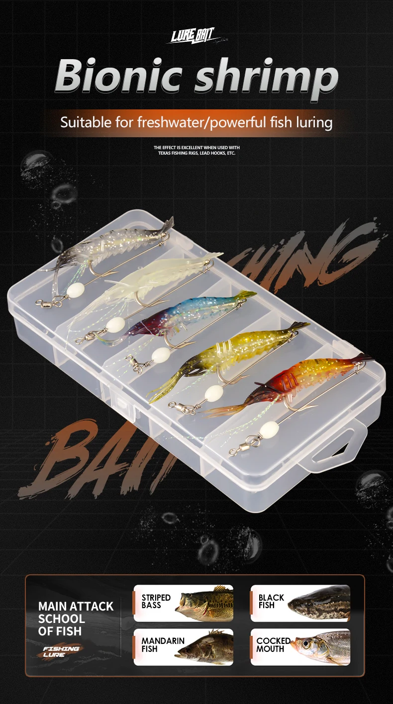 Señuelos de pesca en 5 colores diferentes